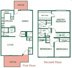 Paseo del Prado - 3 Bed 2 Bath Townhome floor plan